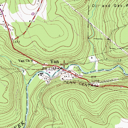 Topographic Map of Van, PA