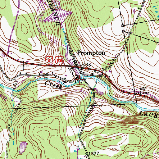 Topographic Map of Van Auken Creek, PA