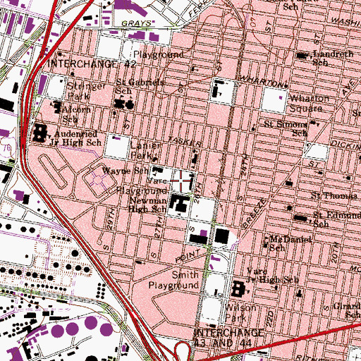 Topographic Map of Vare Playground, PA