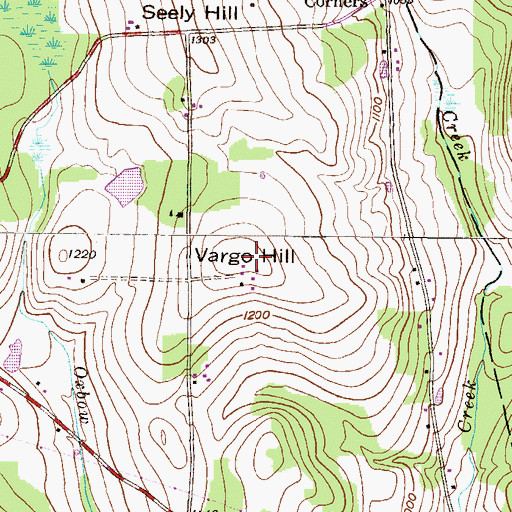 Topographic Map of Vargo Hill, PA