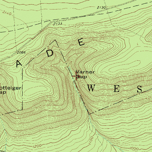 Topographic Map of Varner Gap, PA