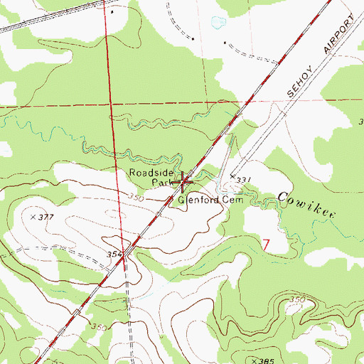 Topographic Map of Glenford Cemetery, AL
