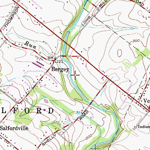 Topographic Map of Vaughn Run, PA