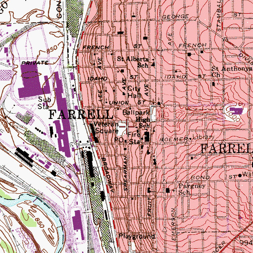 Topographic Map of Veteran Square, PA
