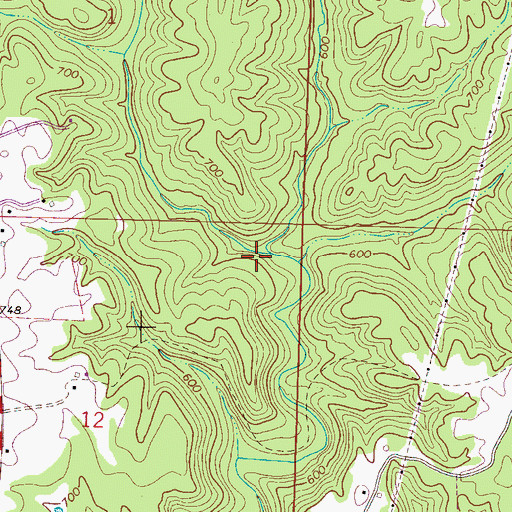 Topographic Map of Glenn Creek, AL