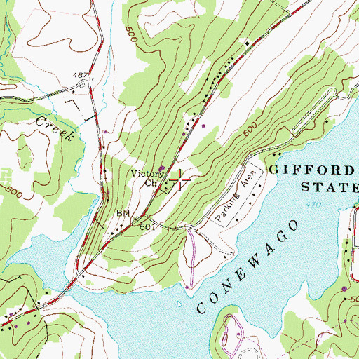 Topographic Map of Victory Church, PA