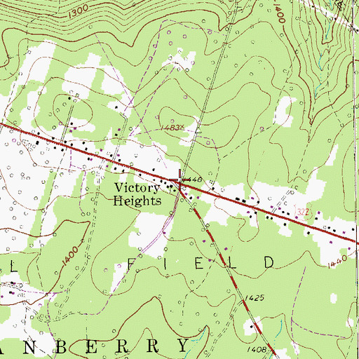 Topographic Map of Victory Heights, PA