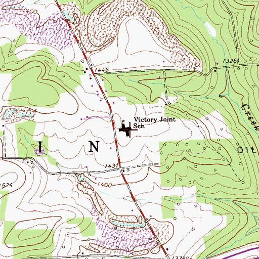 Topographic Map of Victory Joint School, PA