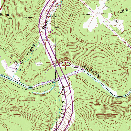 Topographic Map of Victory Run, PA