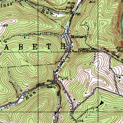 Topographic Map of Victory School, PA