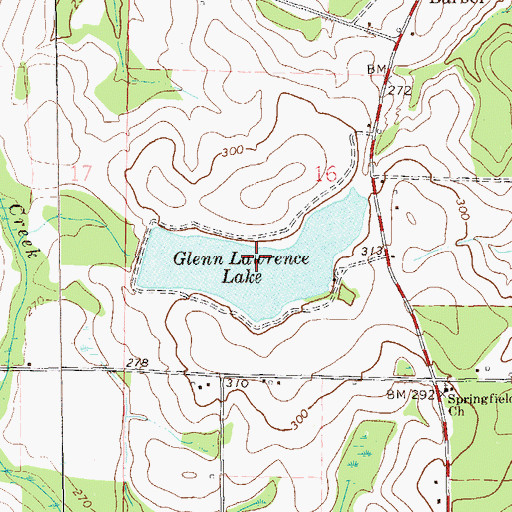 Topographic Map of Glenn Lawrence Lake, AL