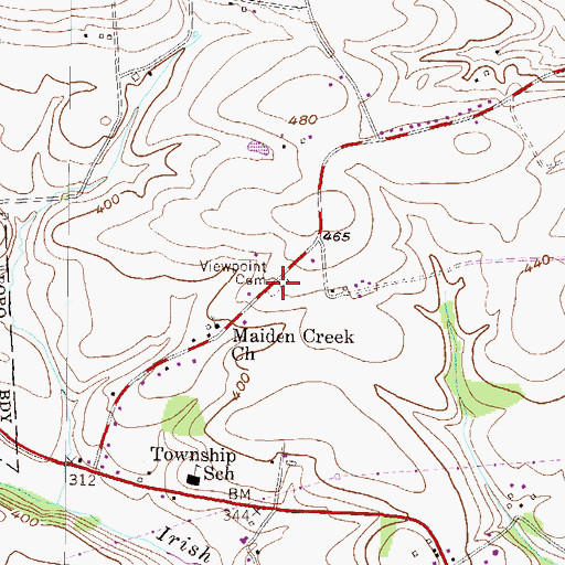 Topographic Map of Viewpoint Cemetery, PA