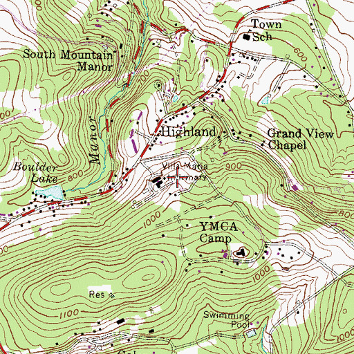 Topographic Map of Villa Maria Infirmary, PA