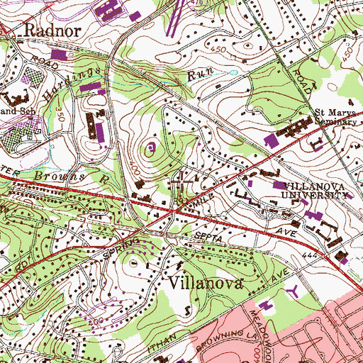 Topographic Map of Villanova, PA