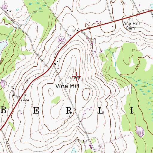 Topographic Map of Vine Hill, PA