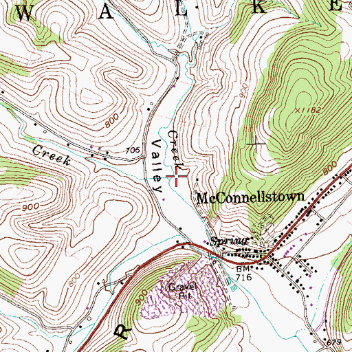 Topographic Map of Vineyard Creek, PA