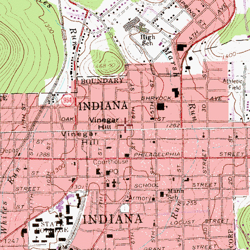 Topographic Map of Vinegar Hill, PA