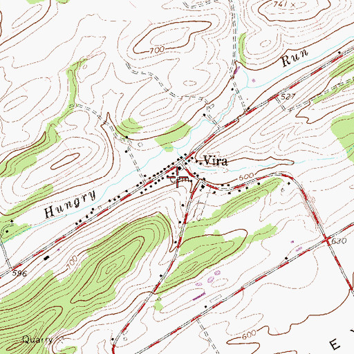 Topographic Map of Vira, PA