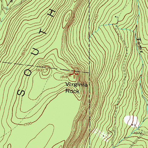 Topographic Map of Virginia Rock, PA