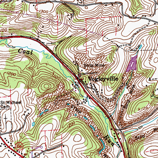 Topographic Map of Vogleyville, PA