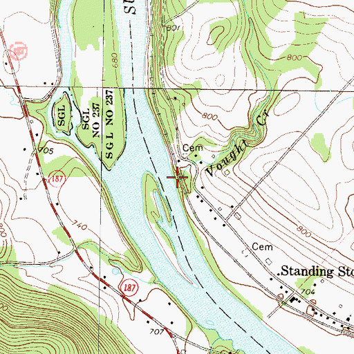 Topographic Map of Vought Creek, PA