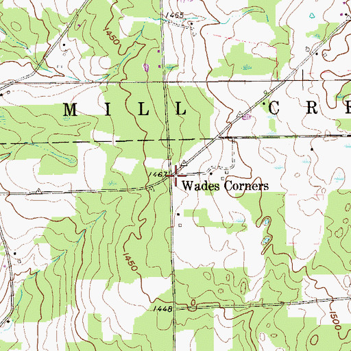 Topographic Map of Wades Corners, PA