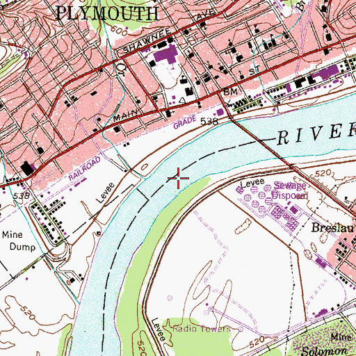 Topographic Map of Wadham Creek, PA