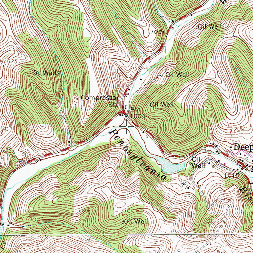 Topographic Map of Wagonroad Run, PA