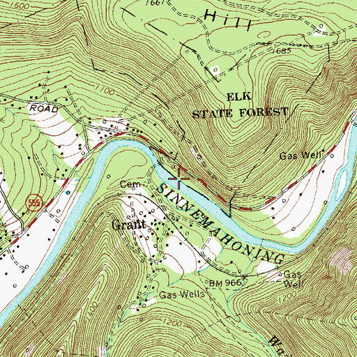 Topographic Map of Wainwright Run, PA