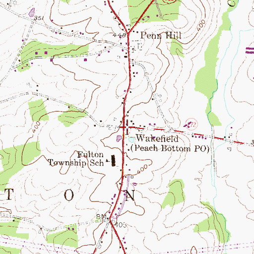 Topographic Map of Wakefield, PA