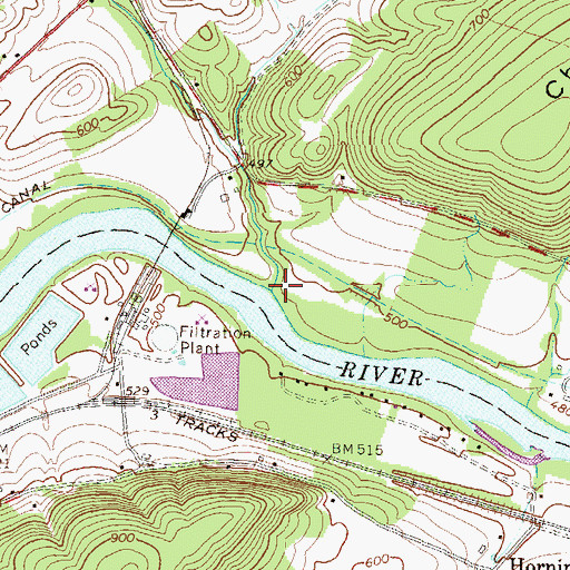 Topographic Map of Wakefield Run, PA