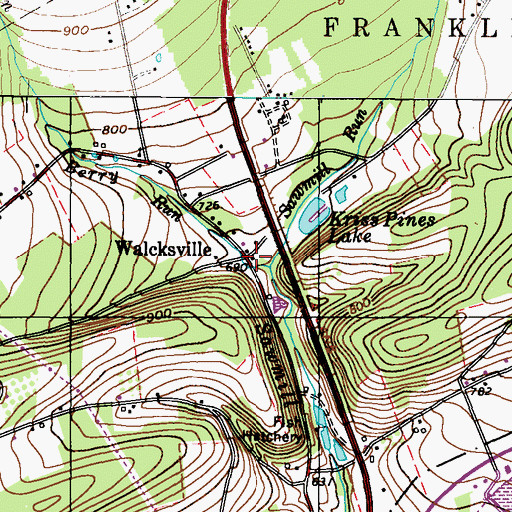 Topographic Map of Walcksville, PA