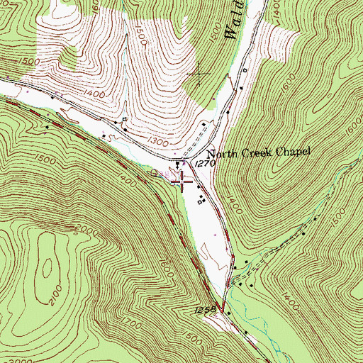 Topographic Map of Waldy Run, PA