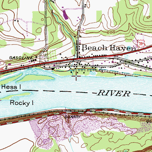 Topographic Map of Walker Run, PA