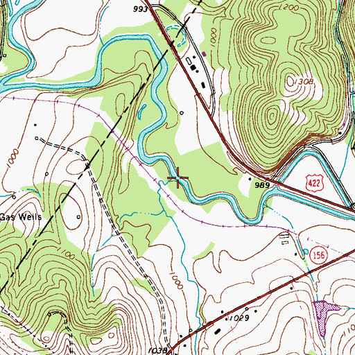 Topographic Map of Walker Run, PA