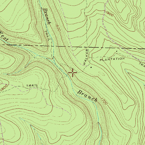 Topographic Map of Walker Trail, PA