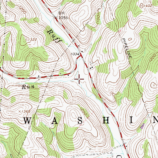 Topographic Map of Walkers Run, PA