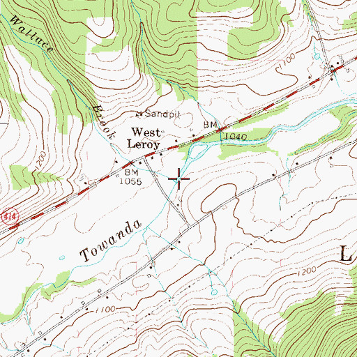 Topographic Map of Wallace Brook, PA