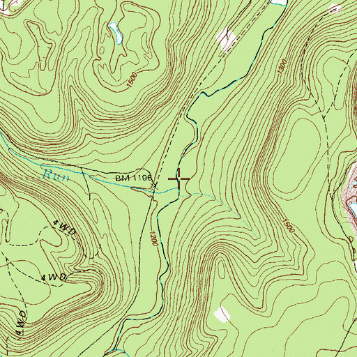 Topographic Map of Wallace Run, PA