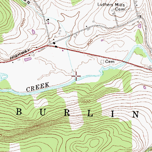Topographic Map of Wallace Run, PA