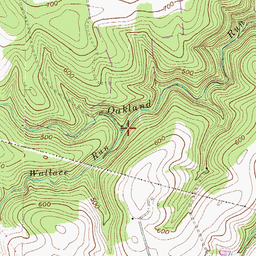 Topographic Map of Wallace Run, PA
