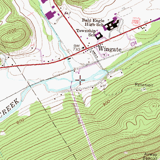 Topographic Map of Wallace Run, PA