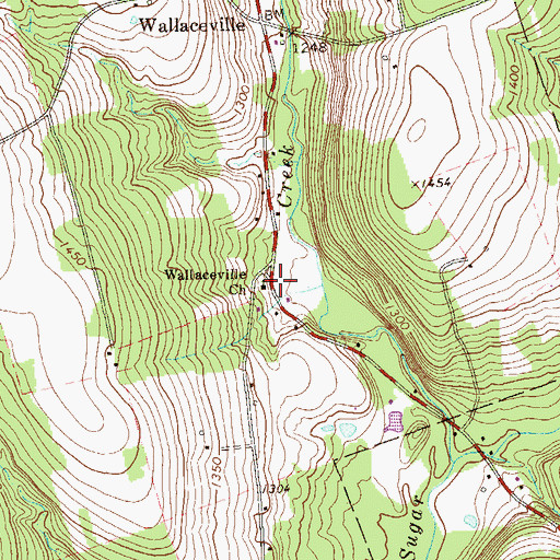 Topographic Map of Wallaceville Church, PA