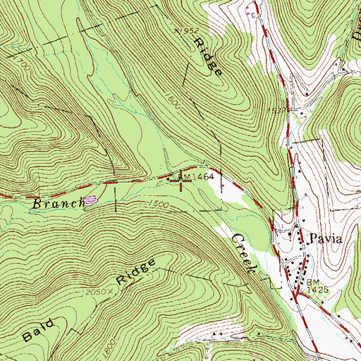 Topographic Map of Wallacks Branch, PA