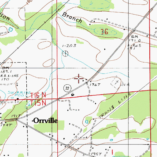 Topographic Map of Gloss School, AL