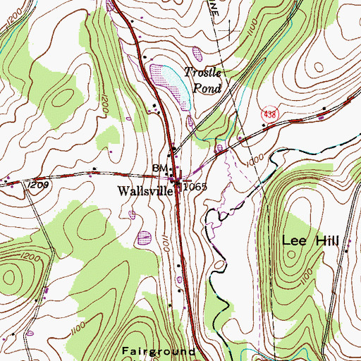 Topographic Map of Wallsville, PA