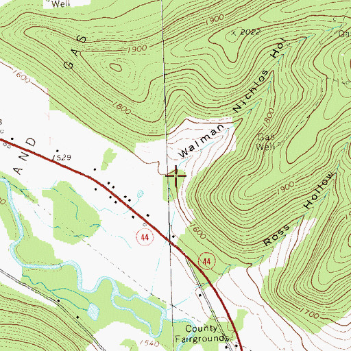 Topographic Map of Walman Nichlos Hollow, PA