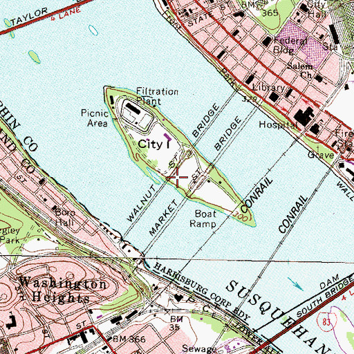 Topographic Map of Walnut Bridge, PA