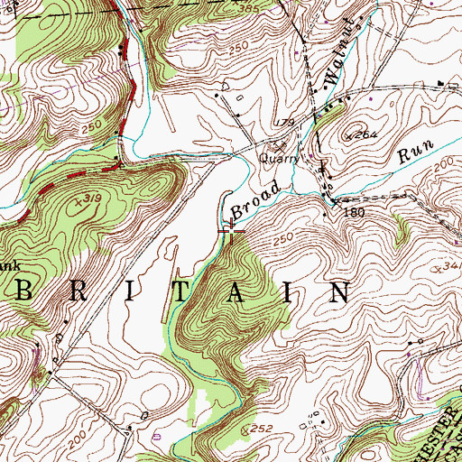 Topographic Map of Walnut Run, PA