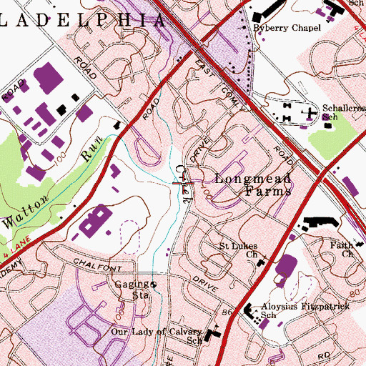 Topographic Map of Walton Run, PA